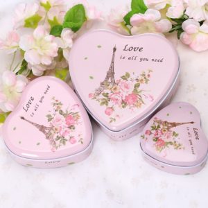 BOITE METAL 3PCS FLEUR/COEUR PARIS BEND