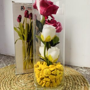 VASE DECORE FLEUR GLASS HOME CYLINDER