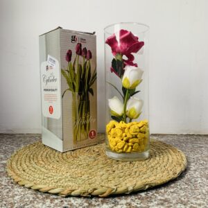 VASE DECORE FLEUR GLASS HOME CYLINDER