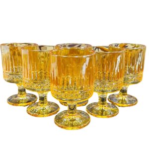 VERRE A/PIED 6PCS AMBER HY-KT079 BYS